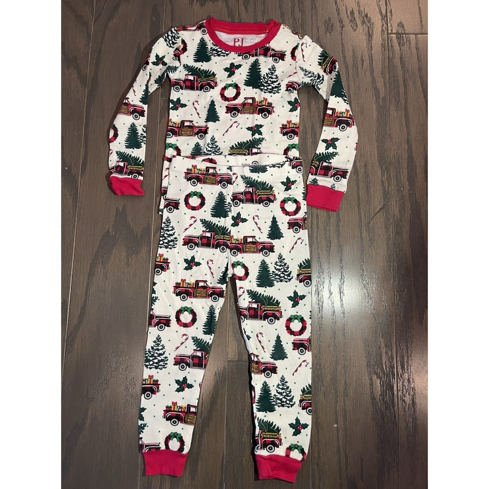 PJ Place 2T Christmas Pajama Set Christmas Tree Truck Candy Cane Wreath